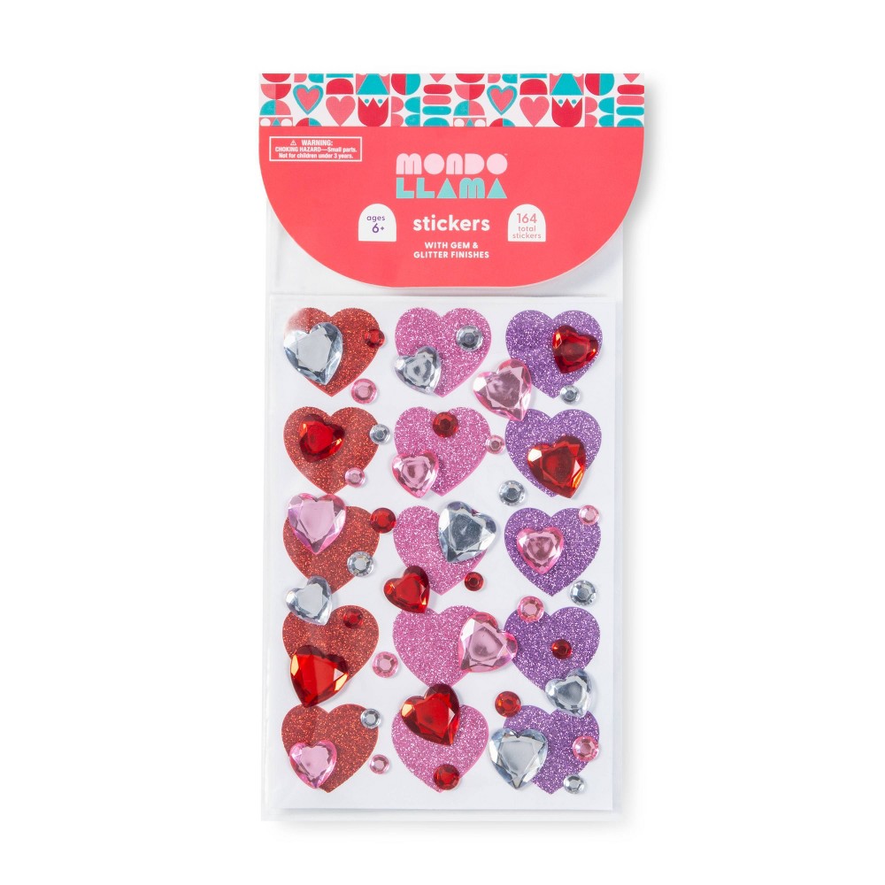 164ct Valentine's Day Sticker Sheets - Mondo Llama