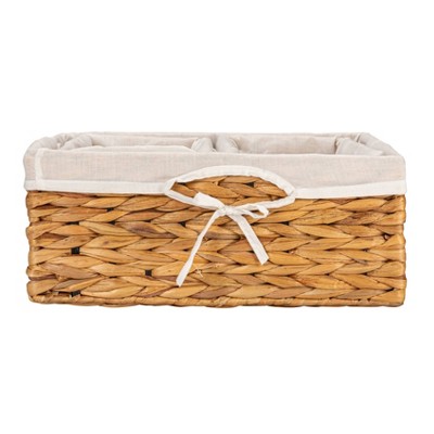Natural Seagrass Rectangular Storage Basket Set with Liners