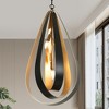 LNC Pennieway 4-Lights 15.5" Modern Geometric Small Chandelier, Matte Black and Gold - 2 of 4