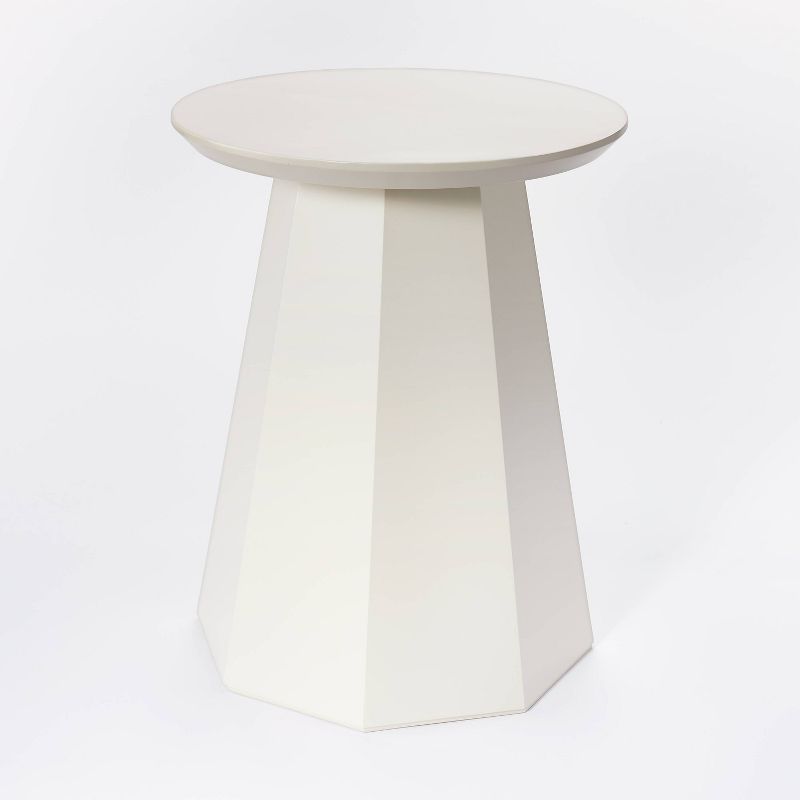 Daffan Faceted Round Accent Table Cream - Threshold&#8482; designed with Studio McGee, 4 of 6