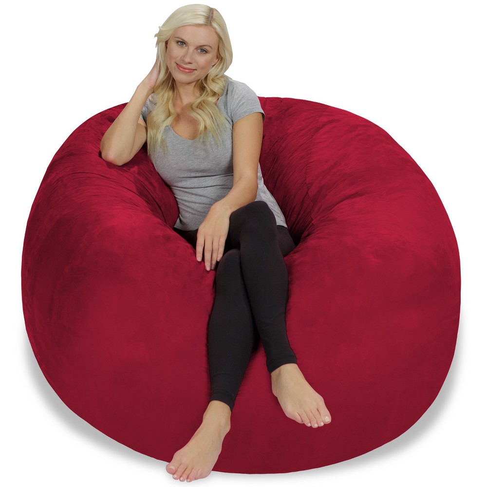 Photos - Bean Bag 5' Large  Chair with Memory Foam Filling and Washable Cover Red 