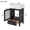 CAVINAS Bathroom Vanity with Ceramic Sink and Ample Storage,Modern Freestanding Bathroom Vanity with Frosted Glass Doors - 3 of 4