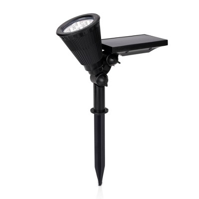 Black Solar Powered Adjustable LED Landscape Spotlights, 2-Pack