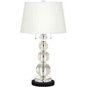 Vienna Full Spectrum Modern Table Lamp 26 1/2" High Round Black Marble Riser Crystal Spheres Drum Shade for Bedroom Living Room - 1 of 4