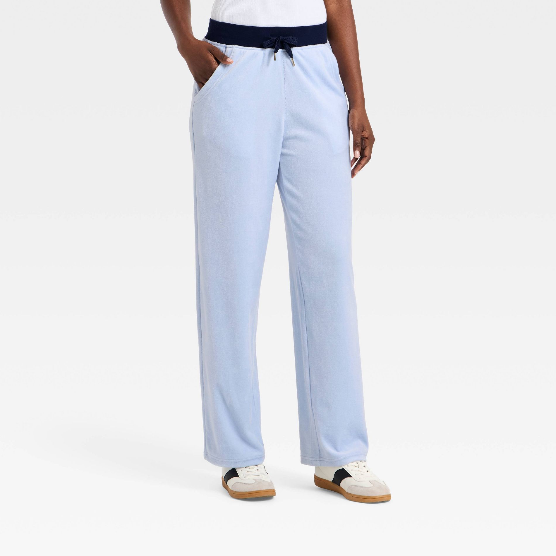 Black History Month Women's High-Rise Velour Joggers - Blue