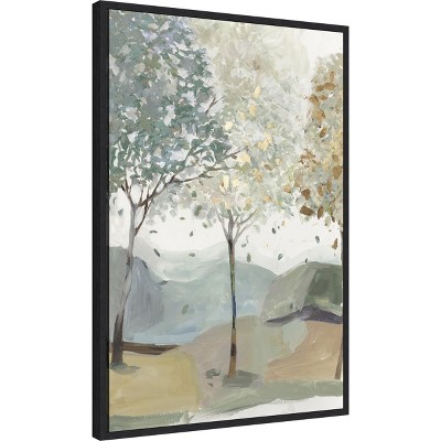 Amanti Art Breezy Landscape Trees III by Allison Pearce Canvas Wall Art Print Framed 23-in. x 33-in. in Black