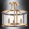 Urban Ambiance Luxury Modern Farmhouse Indoor Ceiling Light,  12-1/8''H x 13"W x 13''D,  Vintage Brass Finish, UHP4592 - 3 of 4