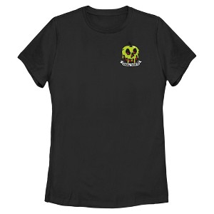 Womens Snow White and the Seven Dwarfs Small Poison Apple Skull Logo Badge T Shirt - 1 of 4