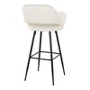 Fixed Faux Leather Contemporary Bar Stool with Low Back and Metal Legs for Home Bar or Kitchen (Set of 2) - 4 of 4