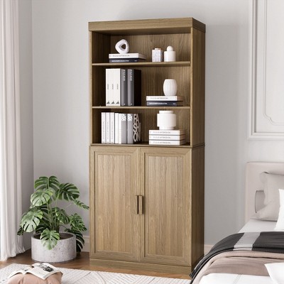 PexFix 72"x31"x16" Wood Accent Cabinet with Adjustable Shelves in Natural Color
