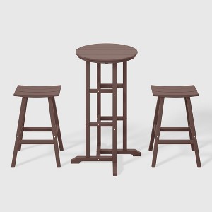 WestinTrends Malibu All Weather Hdpe Outdoor Patio Bar Height Bistro Set (3-piece) - 1 of 4