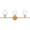 Elegant Lighting Collier 3 light Brass and Frosted white glass Wall sconce - 3 of 4