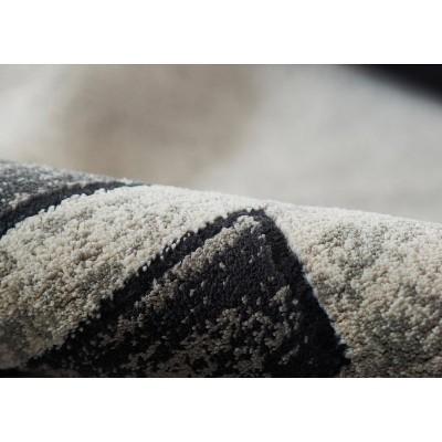 Charcoal Geometric Wool-Feel 7'9" x 9'10" Area Rug