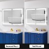 HBEZON Medicine Cabinet with Mirrors and Lights, Recess/Wall Mount LED Bathroom Cabinet, Defogger, Dimmable, Aluminum, Silver - 3 of 4