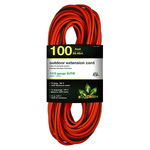 GoGreen Power (GG-13800) 14/3 SJTW Outdoor Extension Cord, Lighted Extension Cord, 100 ft - 1 of 4