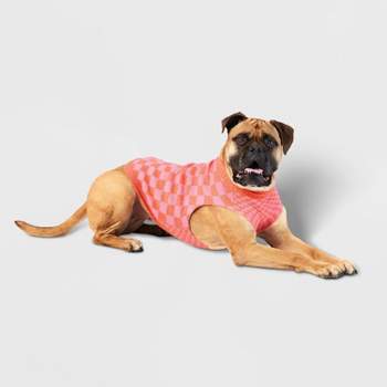 Checkered Knit Dog Sweater - Pink - Boots & Barkley™