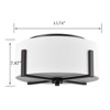 Claxy Oil Rubbed Bronze Flush Mount Ceiling Light Drum White Fabric Shade - 2 of 4
