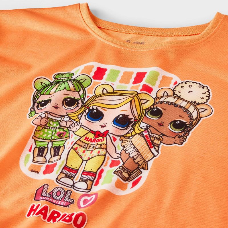 Girls' L.O.L Surprise! x Haribo 3pc Pajama Set - Peach Orange/Red/Light Green, 3 of 5