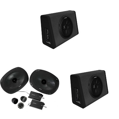 Kicker (2) 11PT250 Powered Sub Enclosure & 46CSS694 6x9" Component Bundle