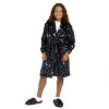 Sleep On It Boys Outer Space Plush Fleece Shawl Collar Robe with Matching Slippers - Black, Size: M 8/10 - 4 of 4
