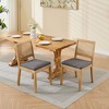 Okak French Country Dining Chairs Set of 2, Kitchen Side Chairs Exquisitely Carved Solid Wood Frame with Square Upholstered Back - 2 of 4
