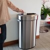 Eko Urban Commercial Stainless Steel 90Liter/23.7 Gallon Round Open Top Trash Can