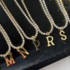 Adornia 14k Gold Plated Tennis Necklace with Initial Charm - 2 of 3