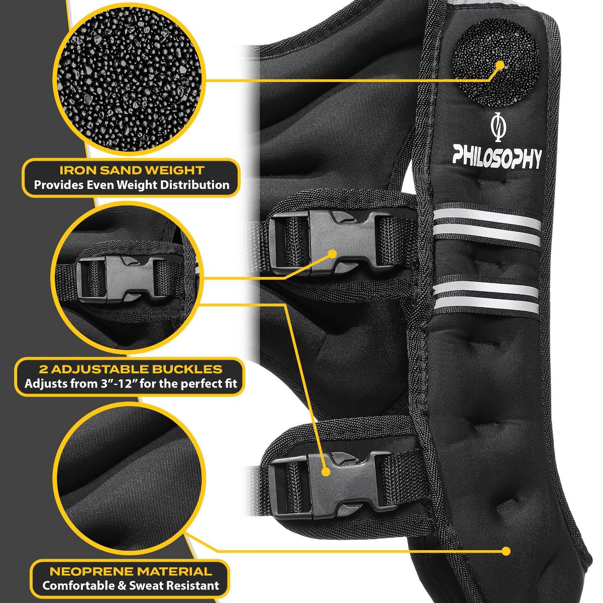 Philosophy Gym Weighted Workout Vest, Strength Training Fitness Body Weight Vest - thumbnail 4