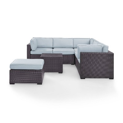 Biscayne 5pc Outdoor Wicker Sectional Set - Mist - Crosley