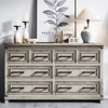 Farmhouse 8 Drawer Dresser for Bedroom, Rustic Chest of Drawers, Large Storage Organizer for Closet, Living Room, Hallway - 2 of 4