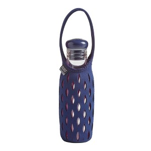 Built 17 Fl. Oz. Glass Water Bottle with Neoprene Tote - BPA-Free, Durable, Portable - for Hot or Cold Beverages, Dishwasher Safe, Secure Lid - Navy - 1 of 1