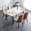 5-Piece Dining Set with Spacious Table and 4 PU Armless Chairs - 3 of 4