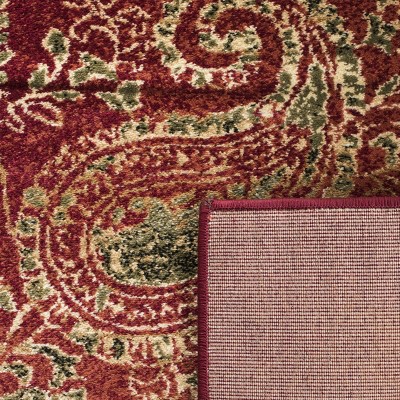 Lyndhurst Red and Multicolor Synthetic Rectangular Area Rug