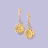 Ross-Simons 14kt Yellow Gold Textured and Polished Disc Drop Earrings - 3 of 4