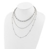 Chisel Stainless Steel Polished Paperclip Link, Beaded Chain and with White Freshwater Cultured Pearl Layered 13.5" Plus a 2" Extension Necklace - 4 of 4