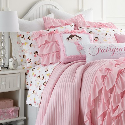 Bella Pink Ballerina Twin Cotton Polyester Sheet Set