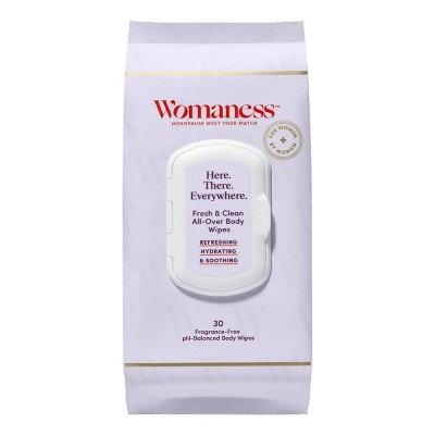 Womaness Here There Everywhere pH Balanced Flushable Wipes - 30ct