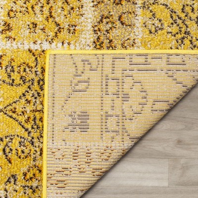 Bohemian Chic Yellow Multi Synthetic 2'2" x 8' Runner Rug
