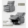 Recliner Chair with Heat & Massage – 360° Swivel & Manual Rocking, Ergonomic Design with Remote & Cup Holders for Living Room - 2 of 4
