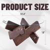 33.4'' Round Tempered Glass Coffee Table with Crossed Wood Base,Modern Farmhouse Accent Table for Living Room-Baofuwish - 4 of 4
