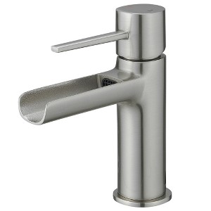 BWE Waterfall Single Handle Single Hole Bathroom Faucet Bathroom Drip-Free Vanity RV Sink Faucet - 1 of 4