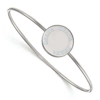 Black Bow Jewelry Sterling Silver Delta Delta Delta Greek Life Bangle Bracelet 8 Inch