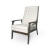 25.75" Matte Faux Leather Mid-Century Modern Accent Chair with Tufted Stitching - 4 of 4