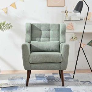 CAVINAS Upholstered Accent Chair with Pillow and Wood Legs,Modern Arm Chair,Padded Lounge Chair for Living Room - 1 of 4
