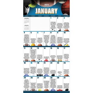 TF Publishing 13.5"x14.5" 2026 Sports Facts and Trivia Wall Calendar - 1 of 4