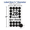 Avery Hand Written Color Coding Labels 3/4" Dia. Black 28/Sheet ET5459 - 3 of 4