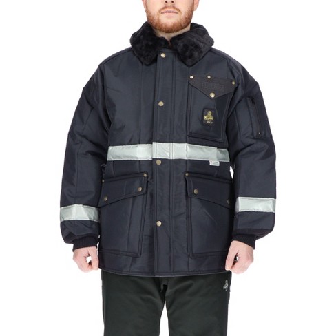 RefrigiWear Iron-Tuff Enhanced Visibility Reflective Siberian Workwear  Jacket (Navy, 2XL)