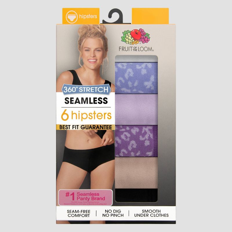 Fruit of the Loom Women's 6pk 360 Stretch Seamless Hipster Underwear - colors may vary, 3 of 6