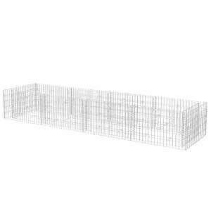 vidaXL Raised Garden Bed Raised Flower Bed Gabion Basket Galvanized Steel - 141.7" x 35.4" x 19.7" - 1 of 4