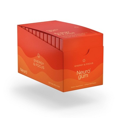NeuroGum Energy and Focus Dietary Supplements - Cinnamon - 12pk
